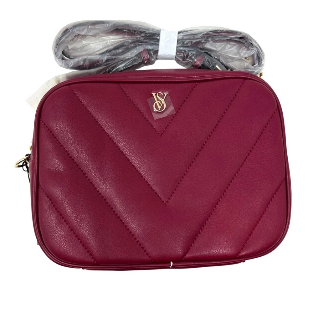 Victoria's Secret Maroon Chevron Crossbody Bag